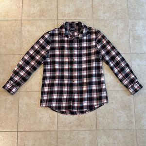 Men's Small (S) Chaps Plaid Flannel Dress Shirt Holiday Christmas